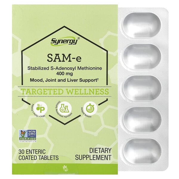 vcb00184_v_20.jpg Synergy®, SAM-e, 400 mg, 30 Enteric Coated Tablets — Vitacost