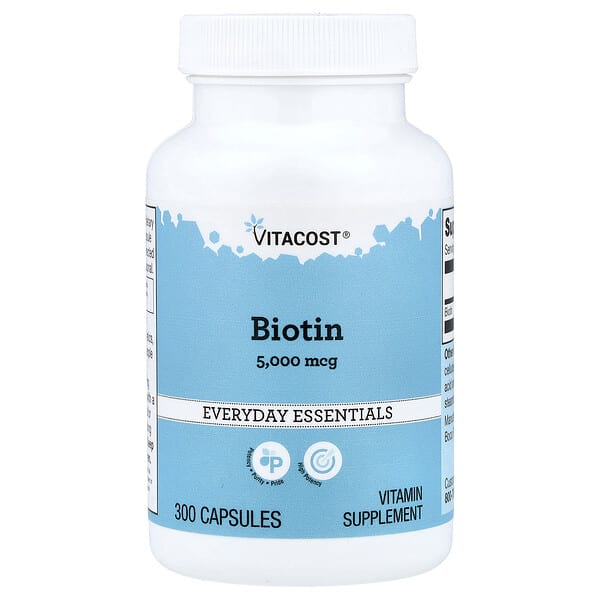 vcb00228_v_9.jpg Biotin, 5,000 mcg, 300 Capsules — Vitacost