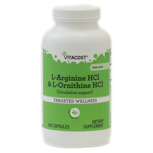 vcb00340_v_1.jpg L-Arginine HCl & L-Ornithine HCl, 300 Capsules — Vitacost