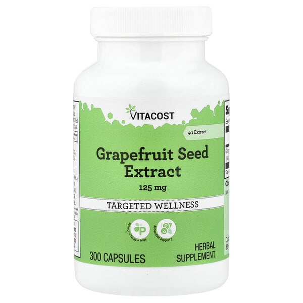vcb00352_v_10.jpg Grapefruit Seed Extract, 125 mg, 300 Capsules — Vitacost