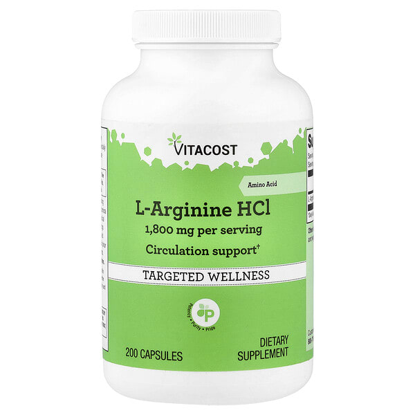 vcb00463_v_9.jpg L-Arginine HCl, 200 Capsules (900 mg per Capsule) — Vitacost