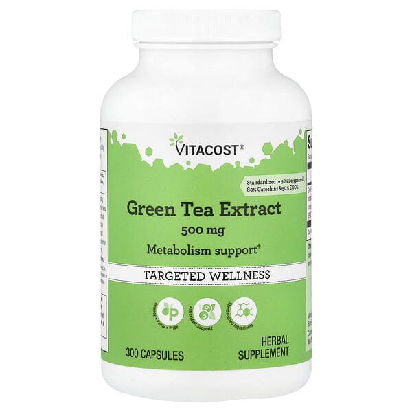 vcb00528_v_10.jpg Green Tea Extract, 500 mg, 300 Capsules — Vitacost