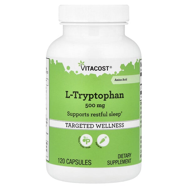 vcb00613_v_10.jpg L-Tryptophan, 500 mg, 120 Capsules — Vitacost