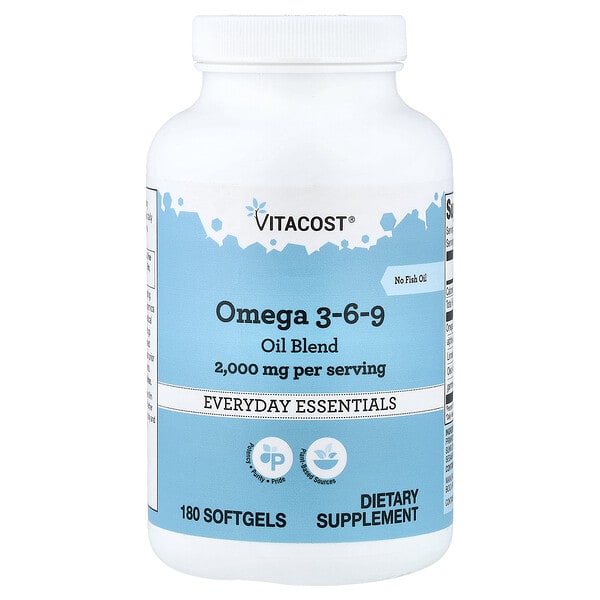 vcb00758_v_9.jpg Omega 3-6-9 Oil Blend, 180 Softgels (1,000 mg per Softgel) — Vitacost