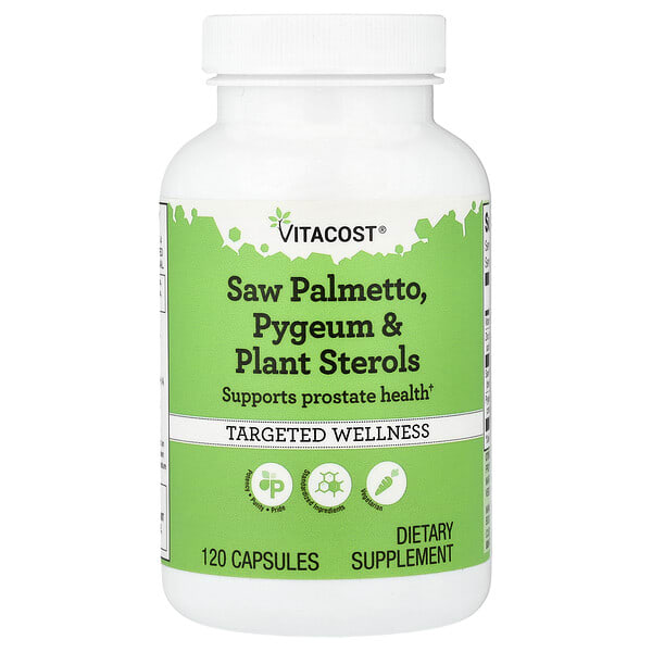 vcb00759_v_10.jpg Saw Palmetto, Pygeum & Plant Sterols, 120 Capsules — Vitacost