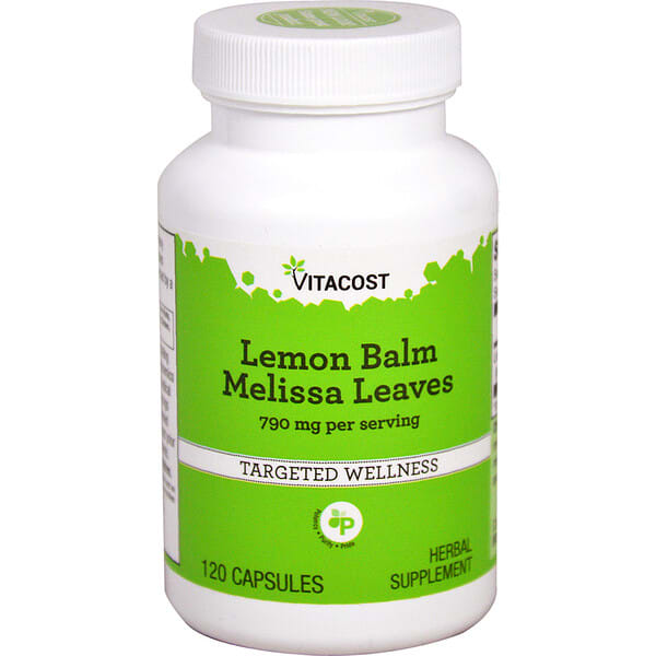 vcb00830_v_1.jpg Lemon Balm Melissa Leaves, 790 mg per serving, 120 Capsules — Vitacost