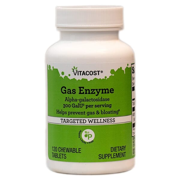 vcb00846_v_1.jpg Gas Enzyme Alpha-galactosidase, 300 GalU per serving, 120 Chewable Tablets — Vitacost