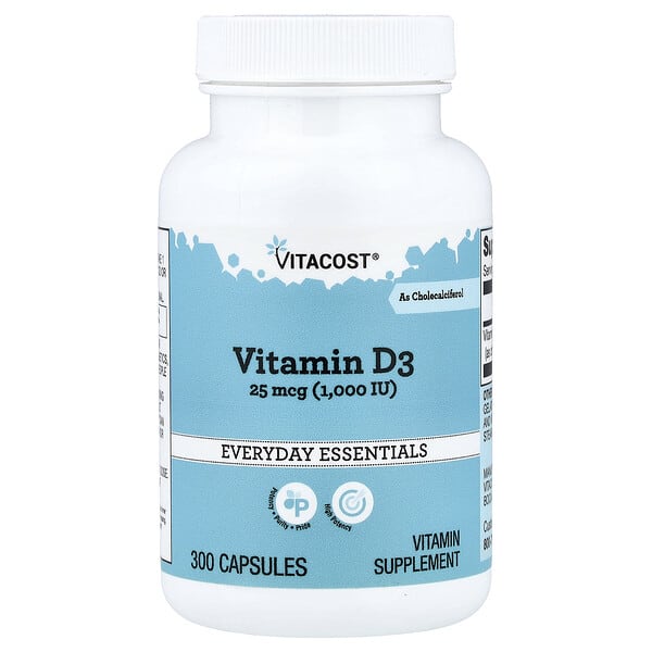 vcb00876_v_9.jpg Vitamin D3 , 25 mcg (1,000 IU), 300 Capsules — Vitacost