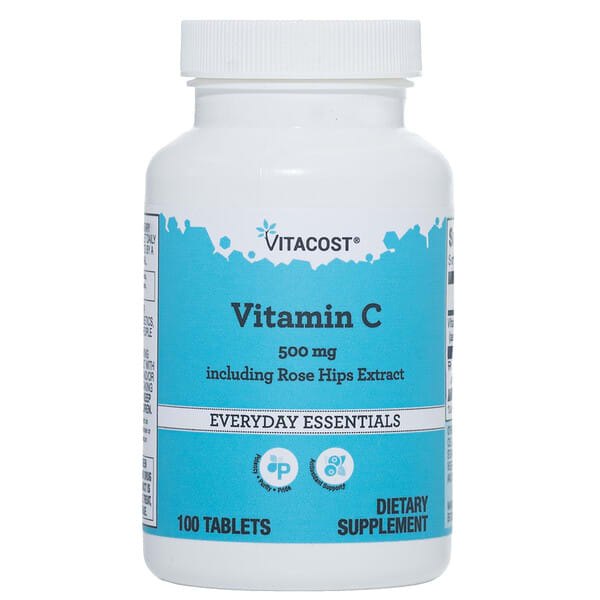 vcb01619_v_1.jpg Vitamin C 500 mg including Rose Hips - 100 Tablets, 500 mg including Rose Hips, 100 Tablets — Vitacost