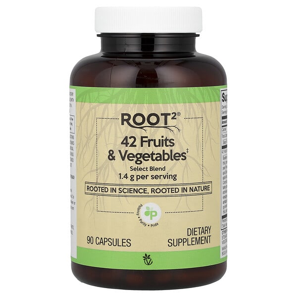 vcb01624_v_10.jpg Root2®, 42 Fruits & Vegetables, 90 Capsules — Vitacost
