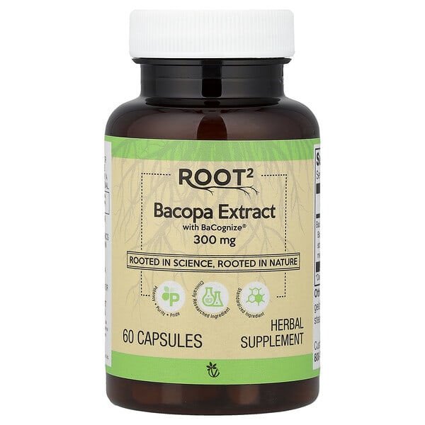 vcb01692_v_10.jpg Root2, Bacopa Extract With BaCognize®, 300 mg, 60 Capsules — Vitacost
