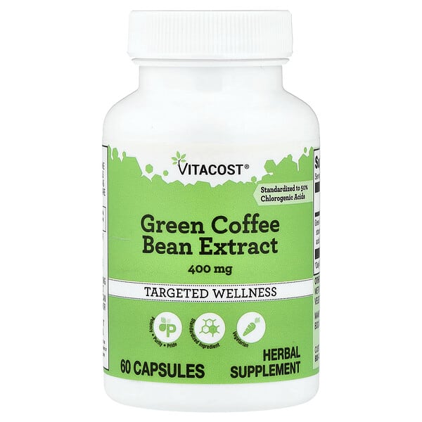vcb01743_v_10.jpg Green Coffee Bean Extract, 400 mg, 60 Capsules — Vitacost