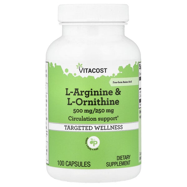 vcb01760_v_10.jpg L-Arginine & L-Ornithine, 100 Capsules — Vitacost