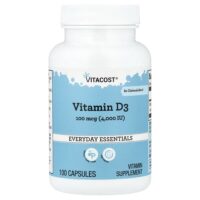 Vitamin D3, 100 mcg (4,000 IU), 100 Capsules — Vitacost