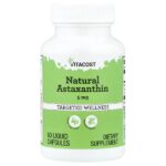 Natural Astaxanthin, 5 mg, 60 Liquid Capsules — Vitacost