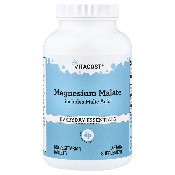 vcb01787_v_9.jpg Magnesium Malate includes Malic Acid, 180 Vegetarian Tablets — Vitacost
