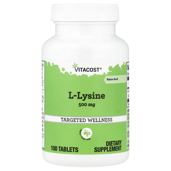 vcb02897_v_10.jpg L-Lysine, 500 mg, 100 Tablets — Vitacost