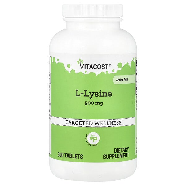 vcb02898_v_10.jpg L-Lysine, 500 mg, 300 Tablets — Vitacost