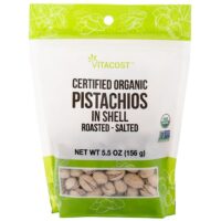 Certified Organic Pistachios In Shell Roasted Salted Non-GMO Kosher, 5.5 oz — Vitacost