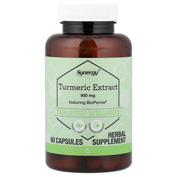 vcb03084_v_10.jpg Synergy®, Turmeric Extract Featuring BioPerine®, 60 Capsules — Vitacost