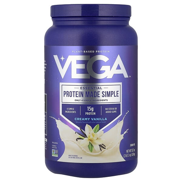 veg00147_v_24.jpg Essential, Protein Made Simple, протеин, со вкусом ванили, 1,01 кг (2 фунта, 3,7 унции) — Vega
