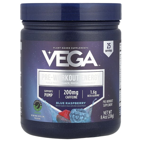 veg00195_v_8.jpg Pre-Workout Energy, голубая малина, 238 г (8,4 унции) — Vega
