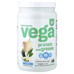 растительный протеин и зелень, со вкусом ванили, 614 г (1 фунт, 5,7 унции) — Vega