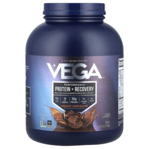 Plant-Based Protein, Performance Protein + Recovery, сливочный шоколад, 1,98 кг (4 фунта 5,9 унции) — Vega