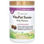 VitaPet Senior, ежедневные витамины и глюкозамин для собак, 120 жевательных таблеток, 360 г (12,6 унции) — NaturVet