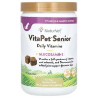 VitaPet Senior, ежедневные витамины и глюкозамин для собак, 120 жевательных таблеток, 360 г (12,6 унции) — NaturVet