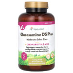 Glucosamine DS Plus, умеренный уход за суставами, с хондроитином и МСМ, для собак и кошек, уровень 2, 60 жевательных таблеток, 180 г (6,3 унции) — NaturVet