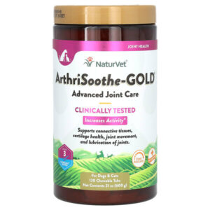 ArthriSoothe-GOLD, улучшенный уход, уровень 3, 120 жевательных таблеток, 21 унц. (600 г) — NaturVet