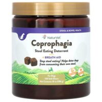 Coprophagia, средство для нейтрализации стула и облегчения дыхания, для собак, 130 жевательных таблеток, 286 г (10 унций) — NaturVet