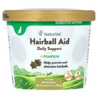 Hairball Aid, ежедневная поддержка, тыква, для кошек, 60 жевательных таблеток, 90 г (3,1 унции) — NaturVet