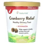 Cranberry Relief, добавка для здоровья мочевыводящих путей и эхинацеи, для собак, 60 жевательных таблеток, 180 г (6,3 унции) — NaturVet