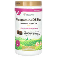 Glucosamine DS Plus, умеренный уход за суставами, с хондроитином и МСМ, для собак и кошек, уровень 2, 240 мягких жевательных таблеток, 576 г (1 фунт 4 унции) — NaturVet