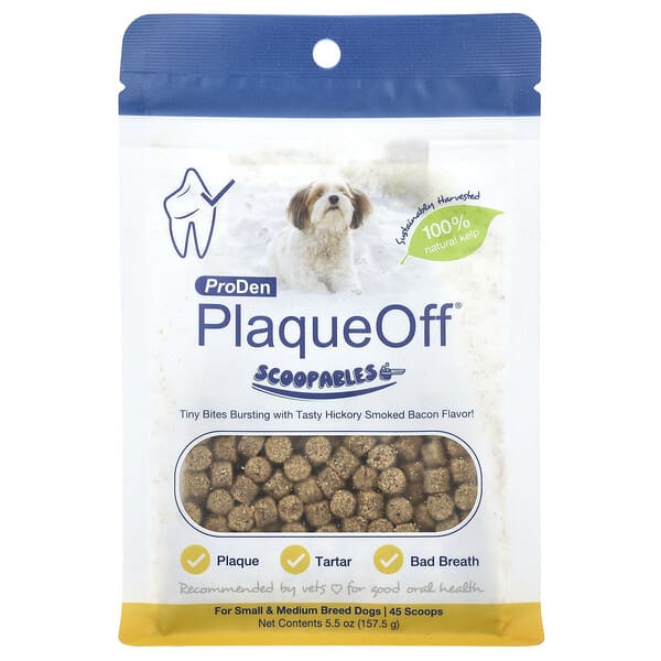 vet60667_v_2.jpg ProDen PlaqueOff® Scoopables, для собак мелких и средних пород, бекон, копченый на дровах пекана, 157,5 г (5,5 унции) — ProDen