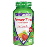 Power Zinc, жевательные витамины, с натуральным вкусом клубники и мандарина, 90 жевательных таблеток — VitaFusion