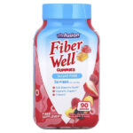 Жевательные мармеладки Fiber Well™, персик, клубника и ягоды, 90 жевательных таблеток — VitaFusion
