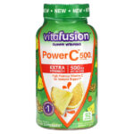 Power C, жевательные витамины, со вкусом тропических цитрусовых, 92 жевательные таблетки (125 мг в 1 жевательной таблетке) — VitaFusion