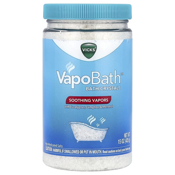 vks04137_v_24.jpg VapoBath™, кристаллы для ванн, успокаивающие пары, 425 г (15 унций) — Vicks