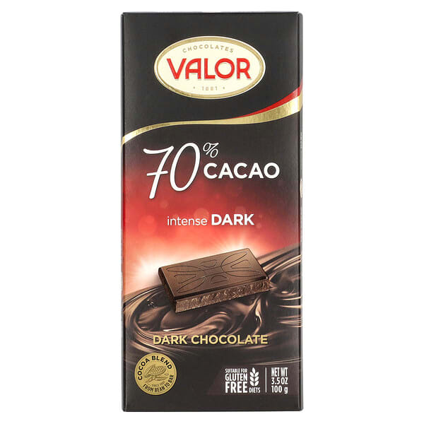 vlr43435_v_13.jpg Насыщенный темный шоколад, 70% какао, 100 г (3,5 унции) — Valor