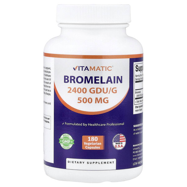 vmc47017_v_24.jpg Бромелаин, 500 мг, 180 вегетарианских капсул — Vitamatic