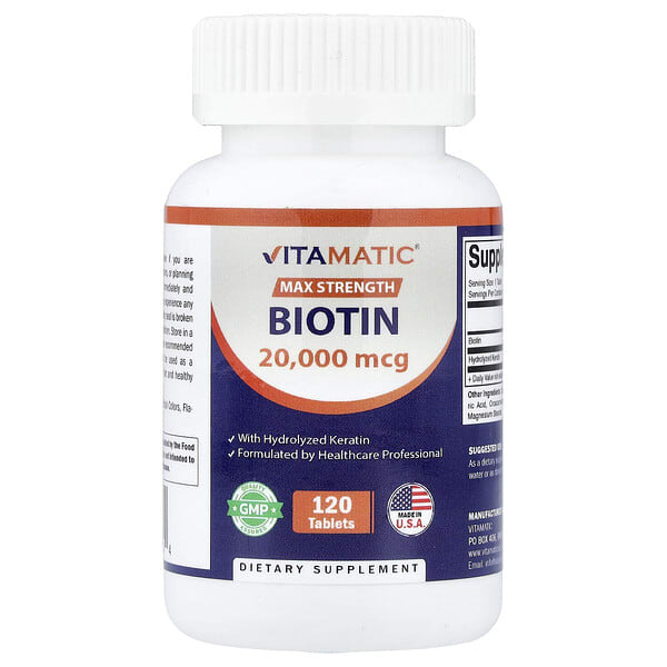 vmc47100_v_24.jpg биотин с гидролизованным кератином, 120 таблеток — Vitamatic
