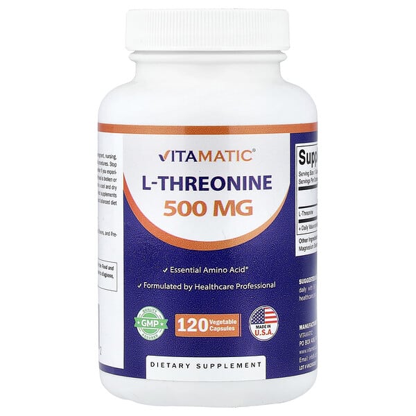 vmc47117_v_26.jpg L-треонин, 500 мг, 120 растительных капсул — Vitamatic