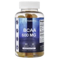 BCAA, жевательные мармеладки, натуральный персиковый вкус, 60 жевательных таблеток (300 мг в 1 таблетке) — Vitamatic