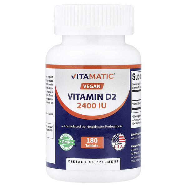 vmc47215_v_24.jpg веганский витамин D2, 60 мкг (2400 МЕ), 180 таблеток — Vitamatic