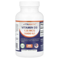 Витамин D3, 125 мкг (5000 МЕ), 500 мягких таблеток — Vitamatic