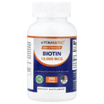Биотин, максимальная эффективность, 10 000 мкг, 365 таблеток — Vitamatic