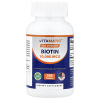 Биотин, максимальная эффективность, 10 000 мкг, 365 таблеток — Vitamatic
